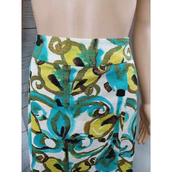 Kasper Essential Sportswear Watercolor Skirt Linen Blend A line Sz 16W - Picture 2 of 9